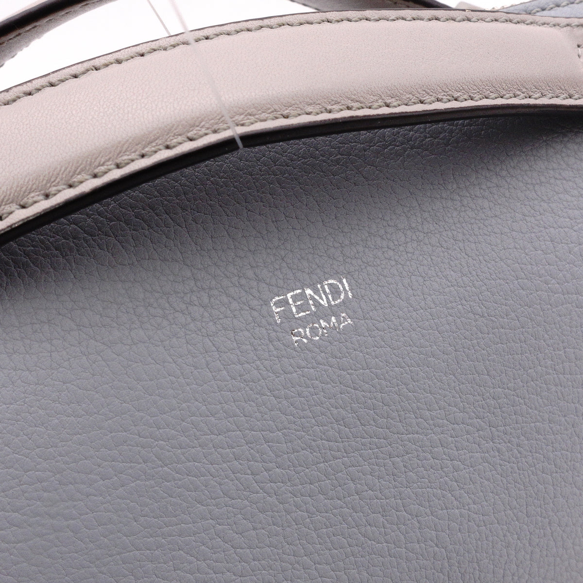 FENDI By the Way Handbag, Leather, Blue-Gray, Women's, 2-Way, Beige, Crossbody, Silver Hardware