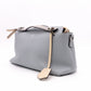 FENDI By the Way Handbag, Leather, Blue-Gray, Women's, 2-Way, Beige, Crossbody, Silver Hardware