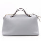 FENDI By the Way Handbag, Leather, Blue-Gray, Women's, 2-Way, Beige, Crossbody, Silver Hardware