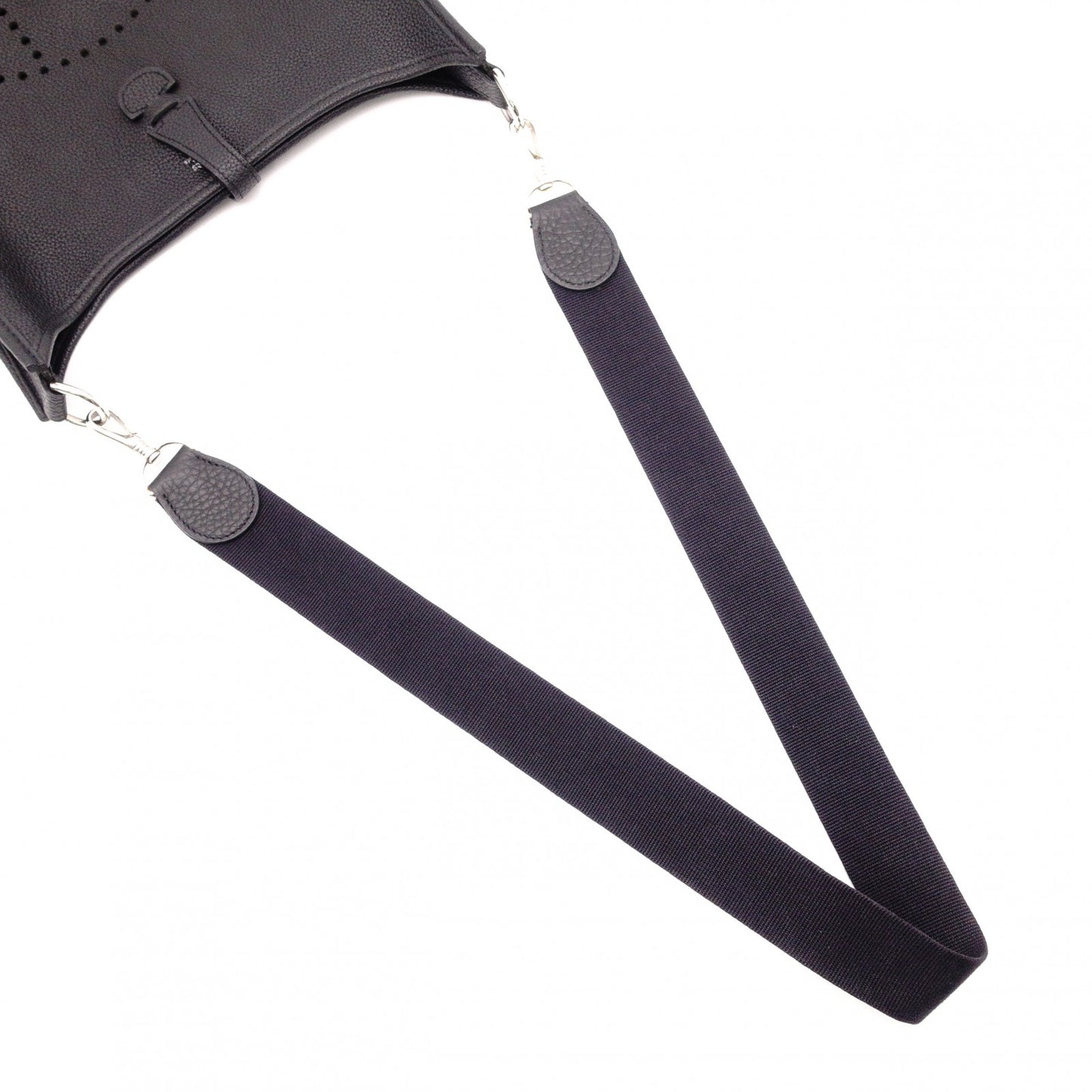HERMES Evelyn PM Shoulder Bag, Leather, Black, Silver Hardware, Crossbody, □G Stamp
