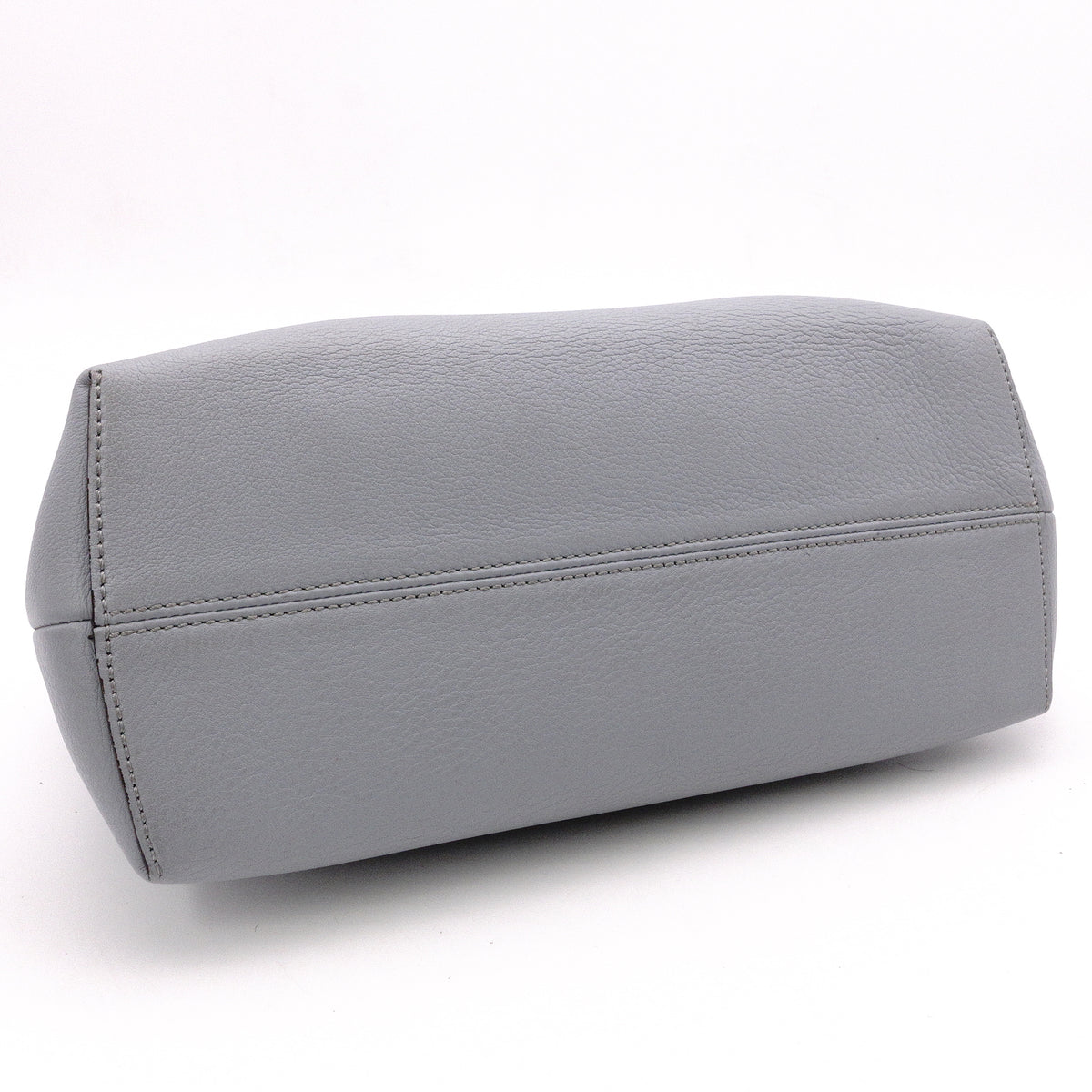 FENDI By the Way Handbag, Leather, Blue-Gray, Women's, 2-Way, Beige, Crossbody, Silver Hardware