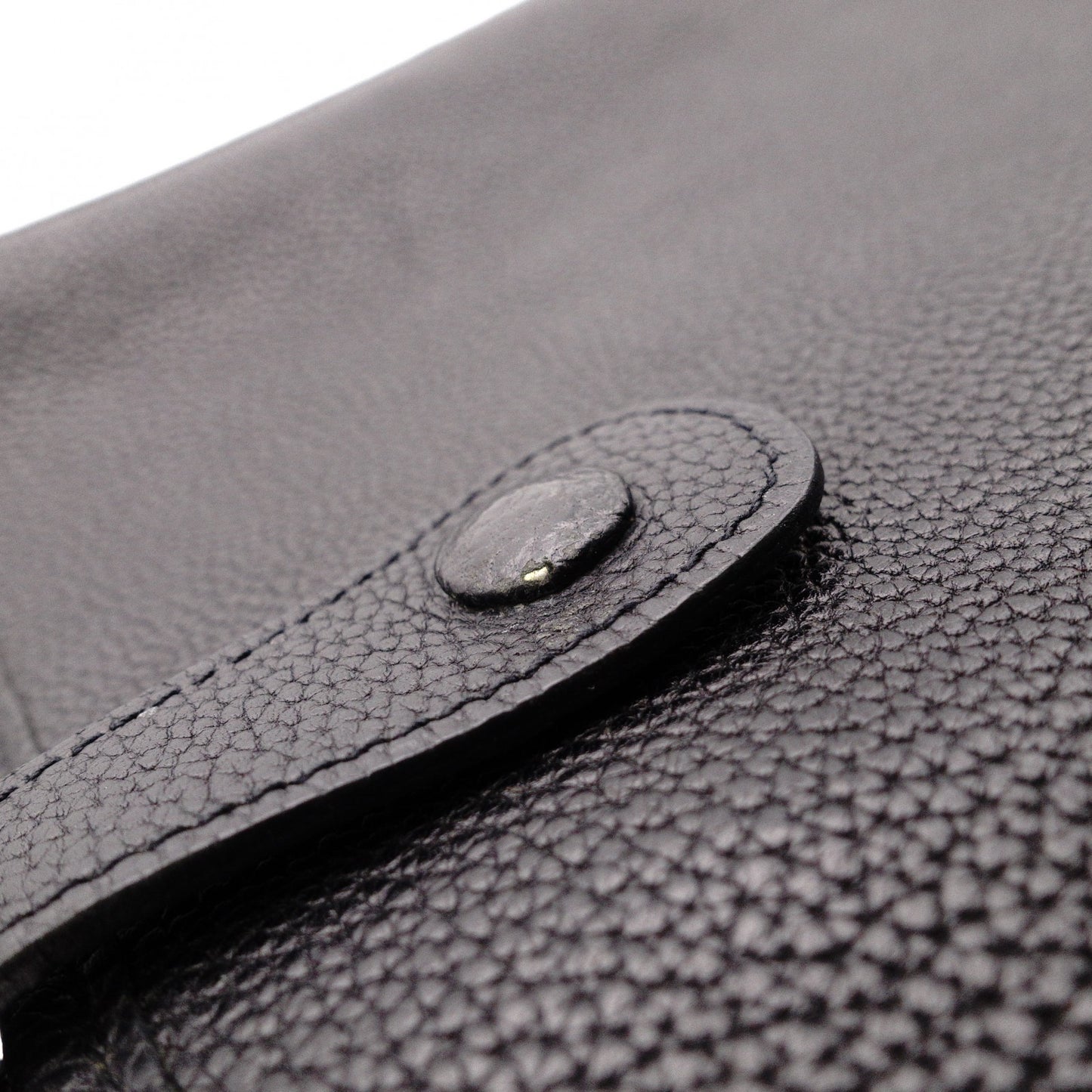 HERMES Evelyn PM Shoulder Bag, Leather, Black, Silver Hardware, Crossbody, □G Stamp