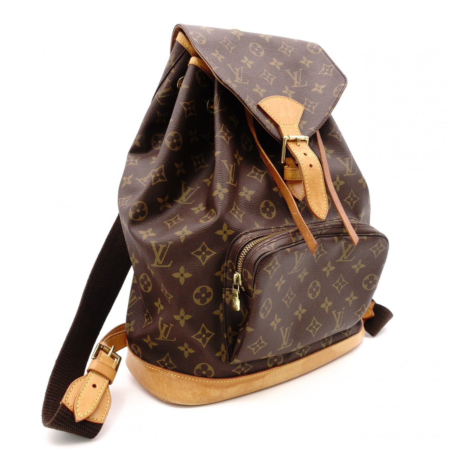 LOUIS VUITTON Monogram canvas Montsouris GM Backpack Daypack Brown PVC/leather Women