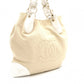 CHANEL Chain Tote Bag, Olsen Shoulder Bag, Canvas and Leather, Beige