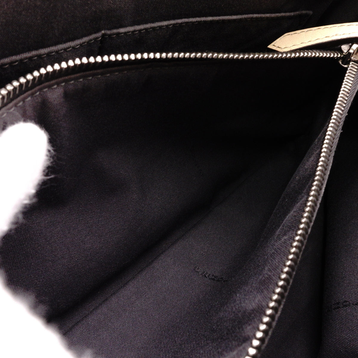 FENDI By the Way Handbag, Leather, Blue-Gray, Women's, 2-Way, Beige, Crossbody, Silver Hardware