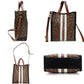 Burberry Small Monogram Stripe E Canvas Portrait Tote Bag PVC Leather Brown × Black 2-Way 7-10-542