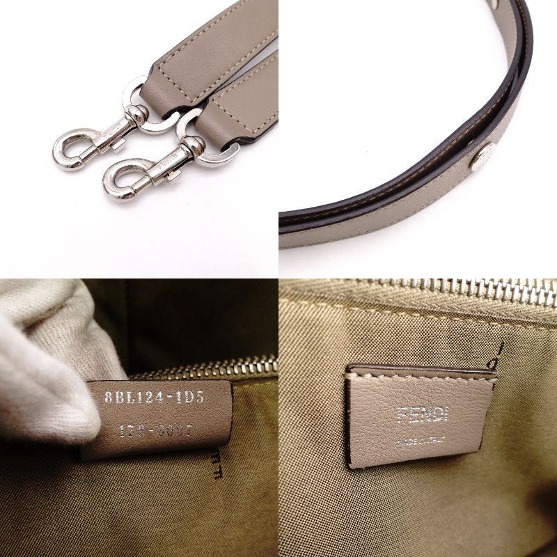 FENDI By the Way Handbag Leather Beige 2-Way