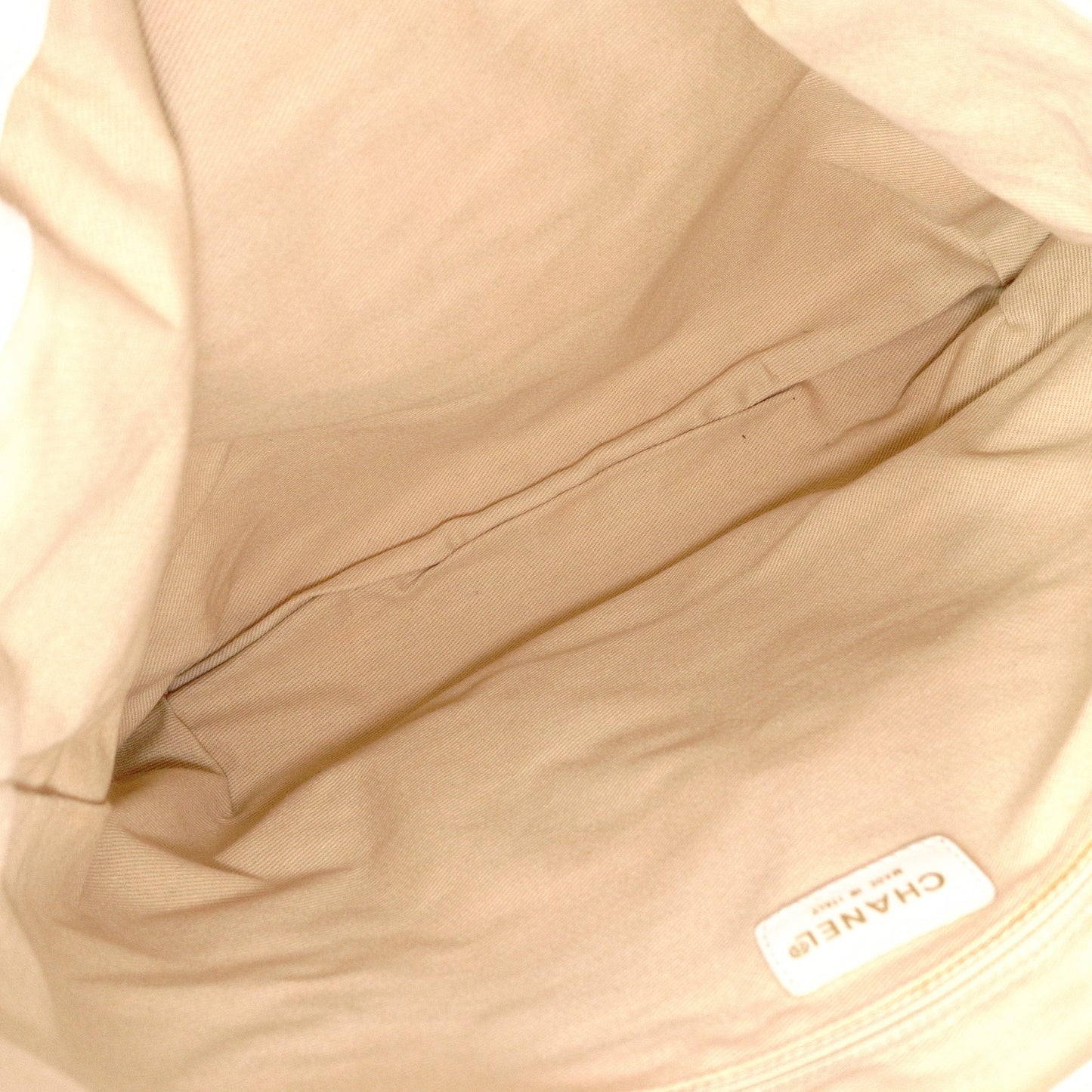 CHANEL Chain Tote Bag, Olsen Shoulder Bag, Canvas and Leather, Beige
