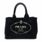 PRADA Canapa Handbag Canvas Black 2-Way