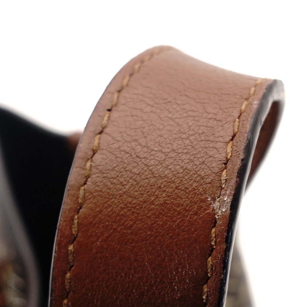 Burberry Small Monogram Stripe E Canvas Portrait Tote Bag PVC Leather Brown × Black 2-Way 7-10-542