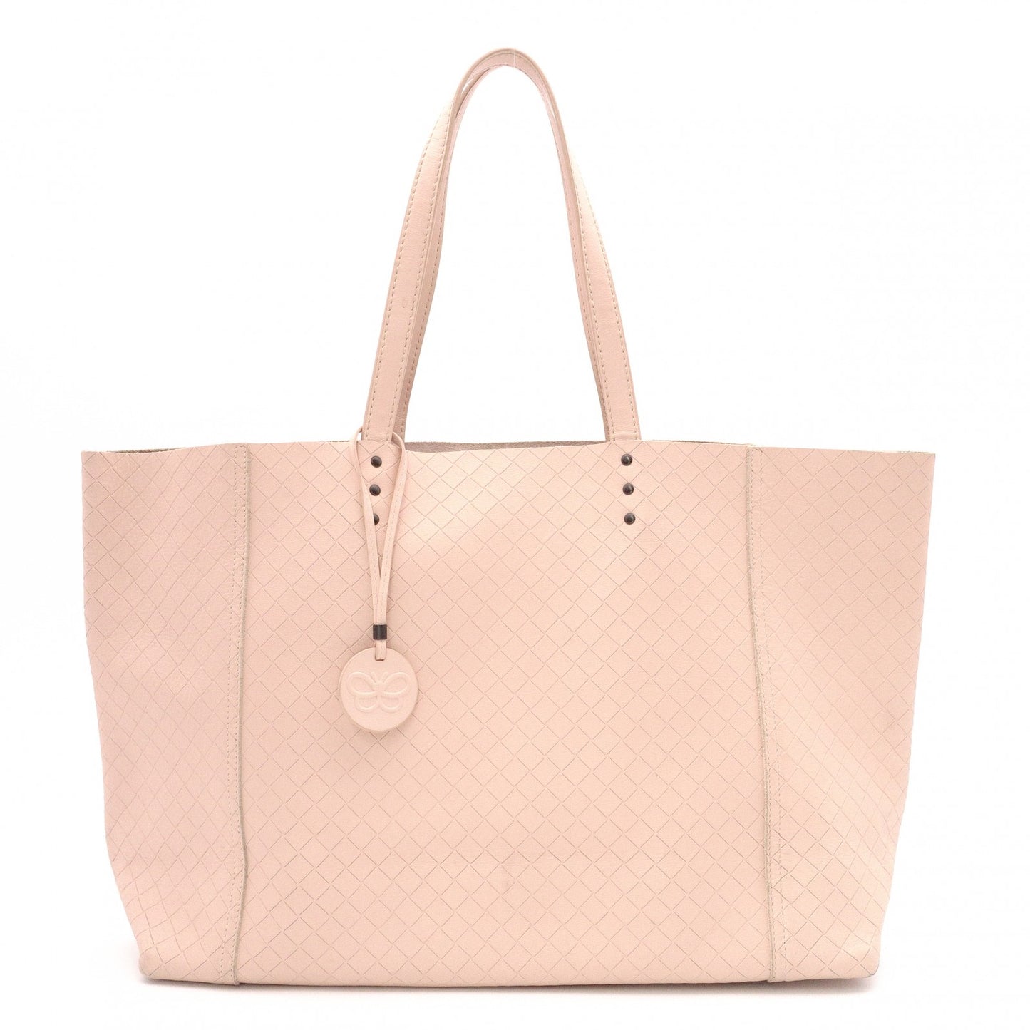 BOTTEGAVENETA Omilage Intrecciato Tote Bag, Leather, Pink Beige