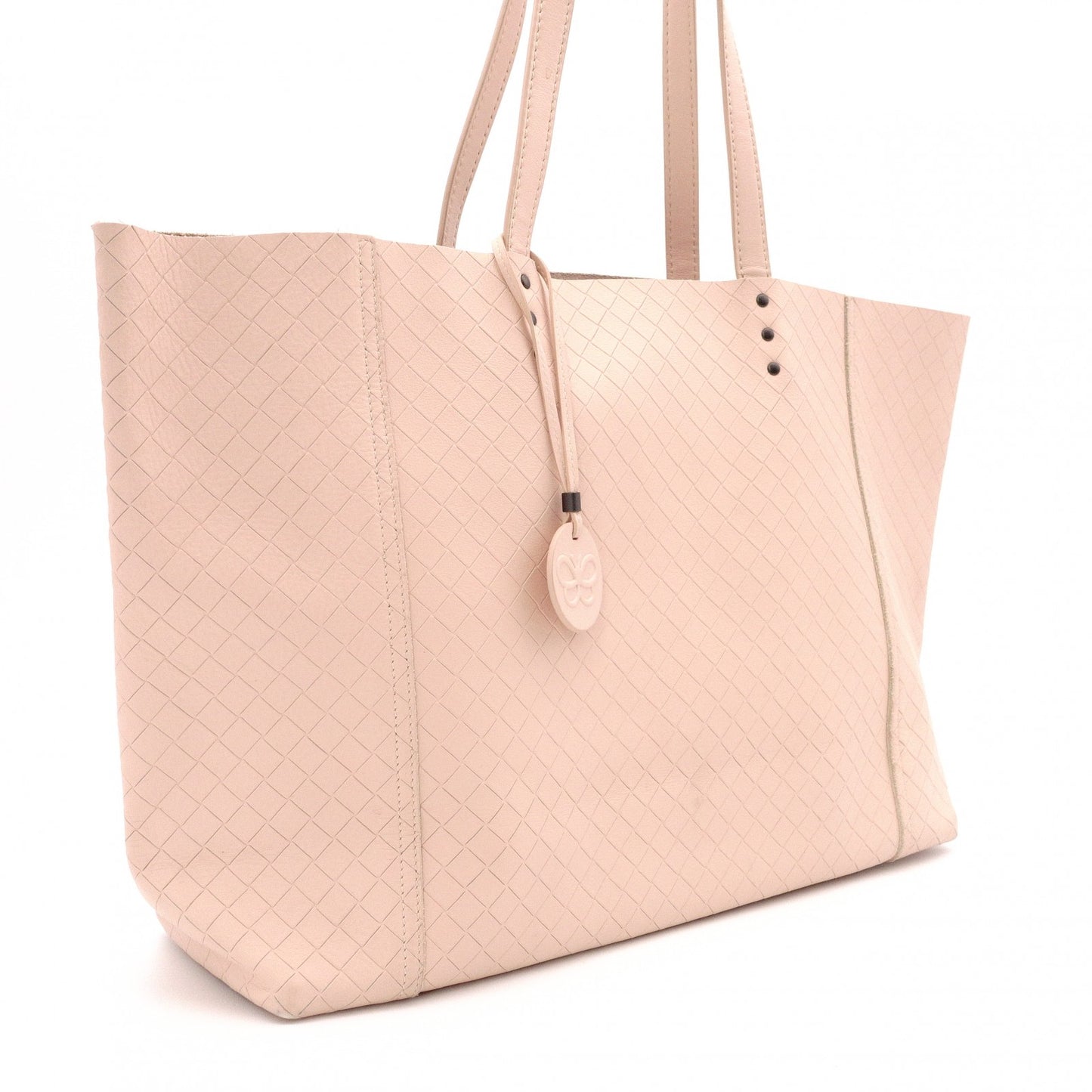 BOTTEGAVENETA Omilage Intrecciato Tote Bag, Leather, Pink Beige