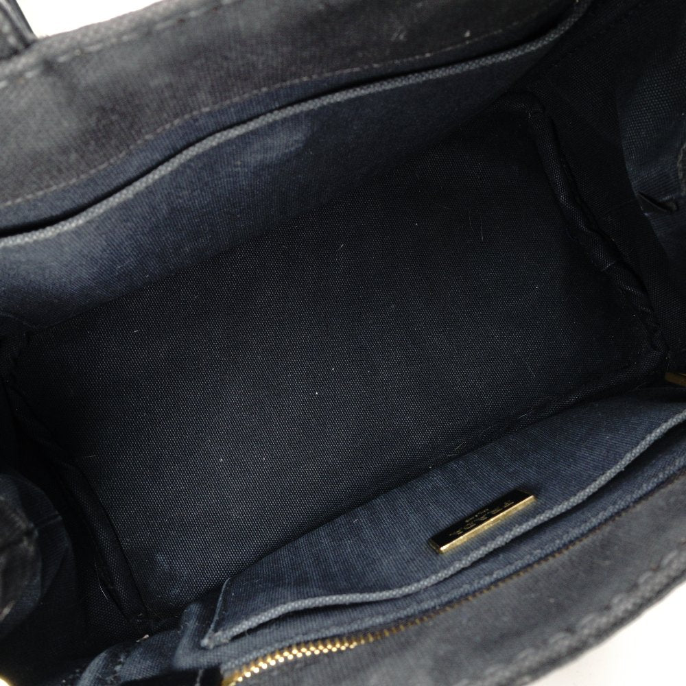 PRADA Canapa Handbag Canvas Black 2-Way