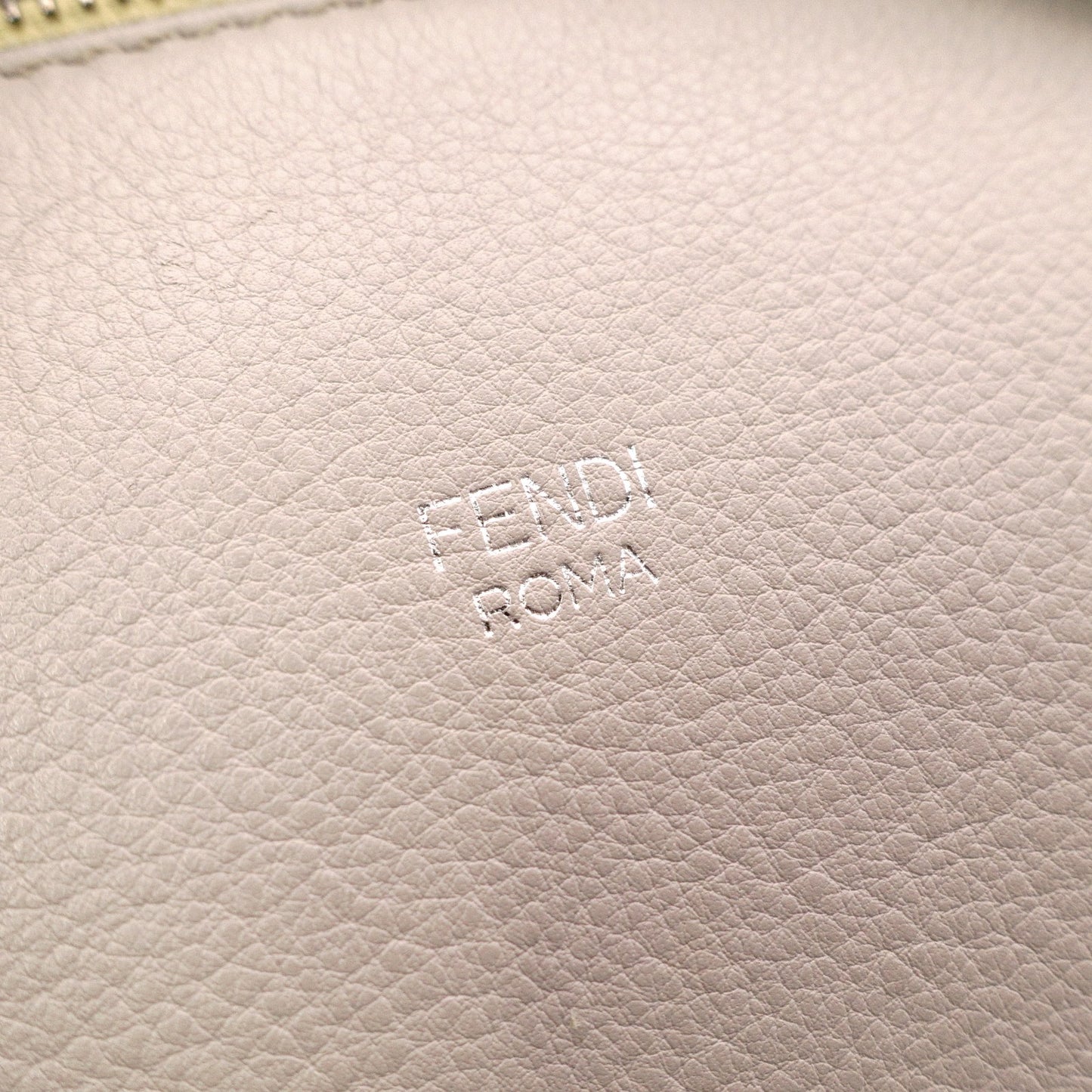 FENDI By the Way Handbag, Leather, Greige, 2-Way Shoulder Bag for Women, with Charm