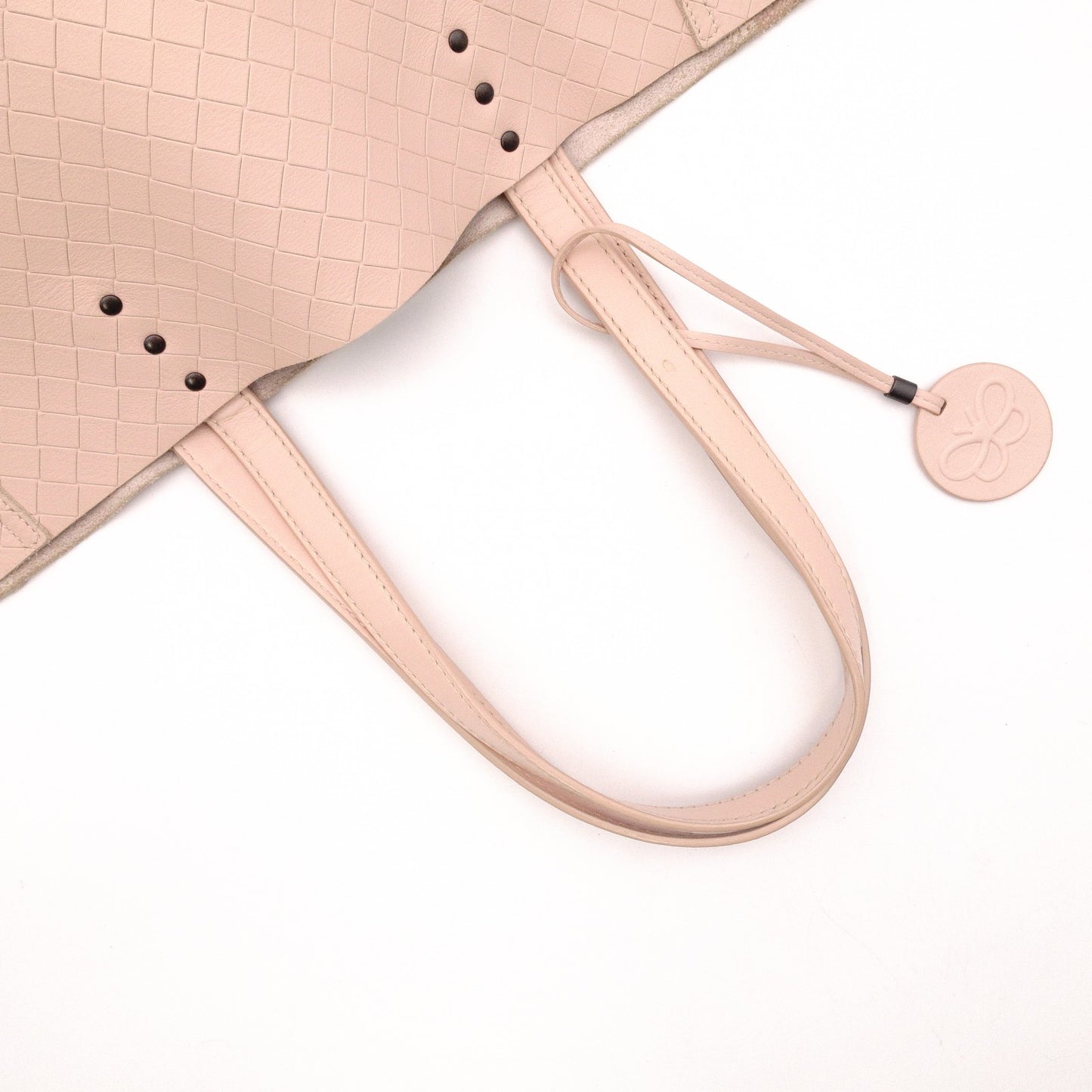 BOTTEGAVENETA Omilage Intrecciato Tote Bag, Leather, Pink Beige