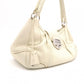 PRADA Vitello Daino Shoulder Bag / Handbag, Leather, White, Silver Hardware, Women's