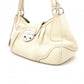 PRADA Vitello Daino Shoulder Bag / Handbag, Leather, White, Silver Hardware, Women's