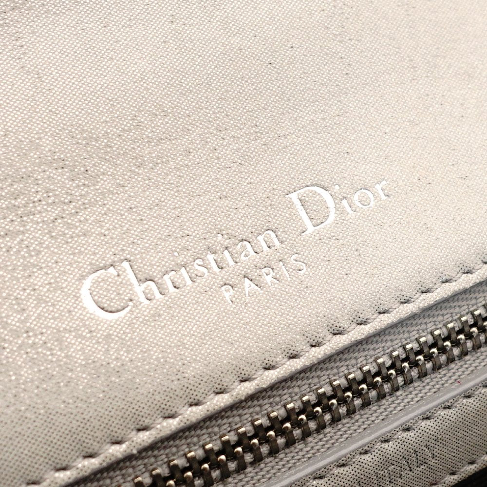 DIOR Diorama Chain Shoulder Bag Gray Suede Leather Crossbody Silver Hardware 7-10-544