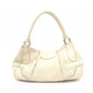 PRADA Vitello Daino Shoulder Bag / Handbag, Leather, White, Silver Hardware, Women's
