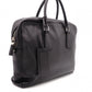 PRADA Leather Tote Bag, Black, Men's Business Bag, Briefcase, A4 Size, Silver Hardware