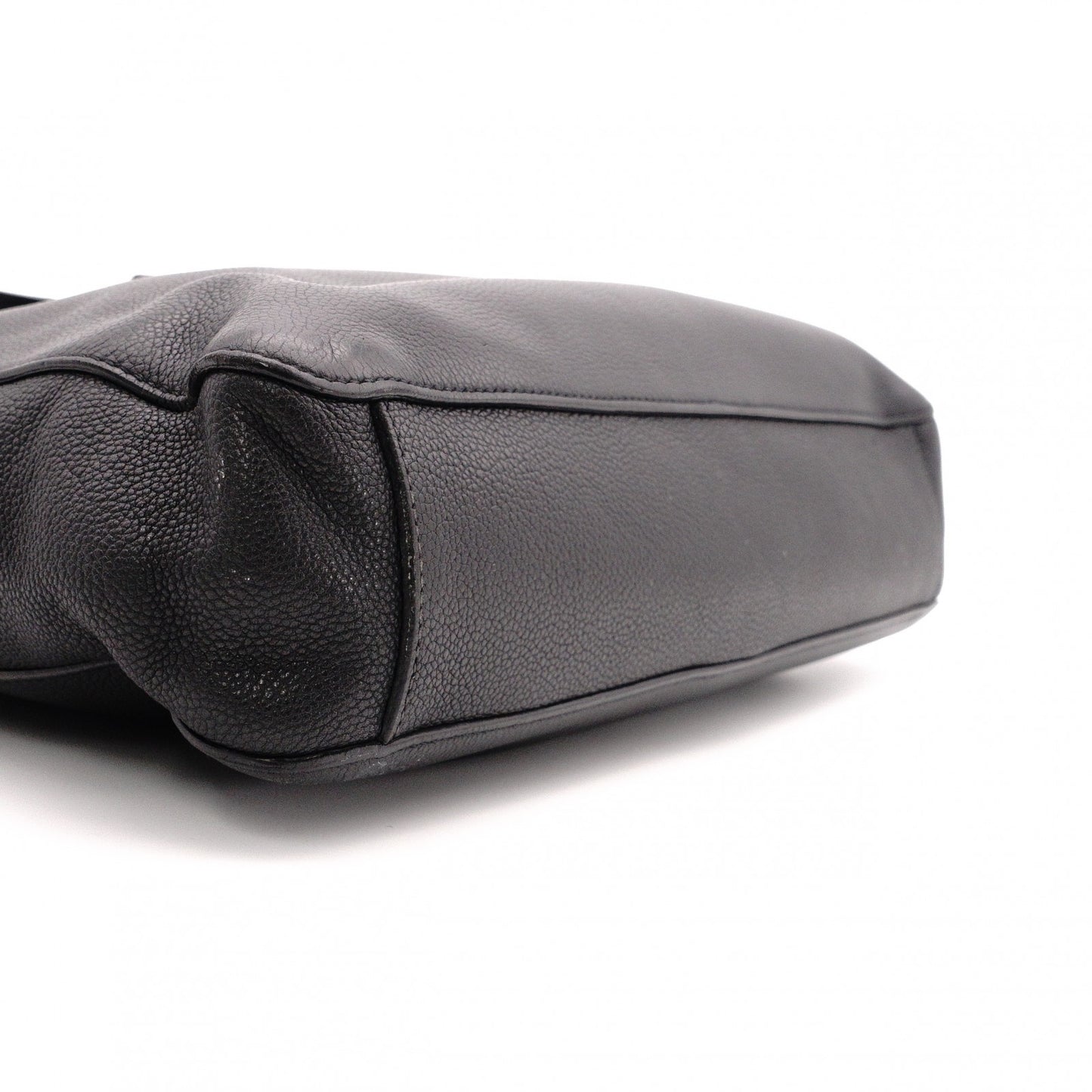 PRADA Leather Tote Bag, Black, Men's Business Bag, Briefcase, A4 Size, Silver Hardware