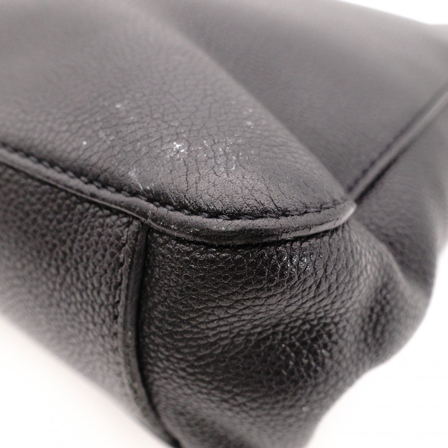 PRADA Leather Tote Bag, Black, Men's Business Bag, Briefcase, A4 Size, Silver Hardware