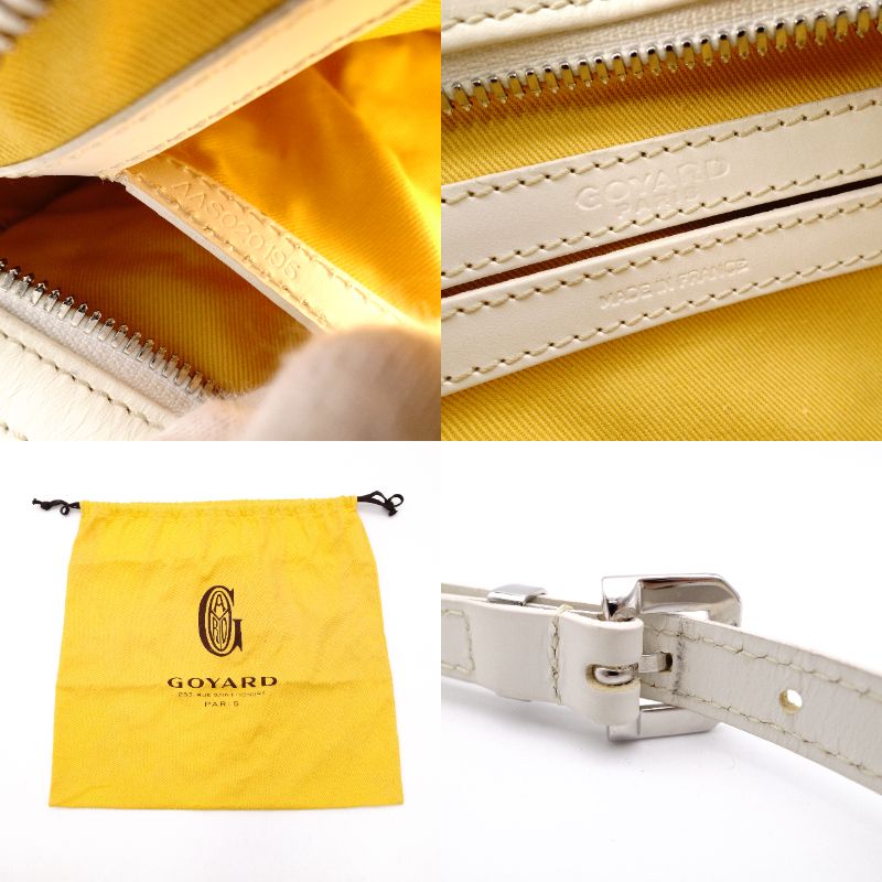GOYARD Cup Vert Shoulder Bag White PVC