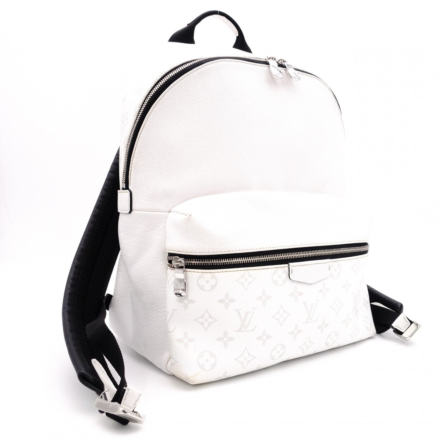 LOUIS VUITTON Taiga Discovery Backpack PVC/Leather White Men's