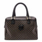 CELINE Macadam Handbag PVC Leather Black Brown