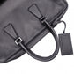 PRADA Leather Tote Bag, Black, Men's Business Bag, Briefcase, A4 Size, Silver Hardware