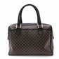 CELINE Macadam Handbag PVC Leather Black Brown