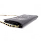 CHANEL Caviar Skin Chain Wallet Shoulder Bag, Leather, Black with Gold Hardware