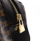 CELINE Macadam Handbag PVC Leather Black Brown