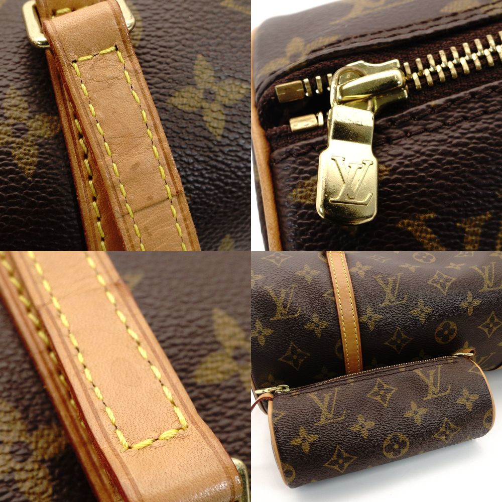 LOUIS VUITTON Papillon 30 Monogram Canvas Handbag PVC Leather Brown Shoulder 7-8-328