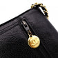 CHANEL Caviar Skin Chain Wallet Shoulder Bag, Leather, Black with Gold Hardware