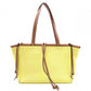 LOEWE Cushion Tote Small Tote Bag, Canvas/Leather, Yellow/Brown, Women's