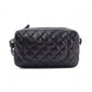 CHANEL Lambskin Cambon Line Shoulder Bag, Leather, Black with Silver Hardware