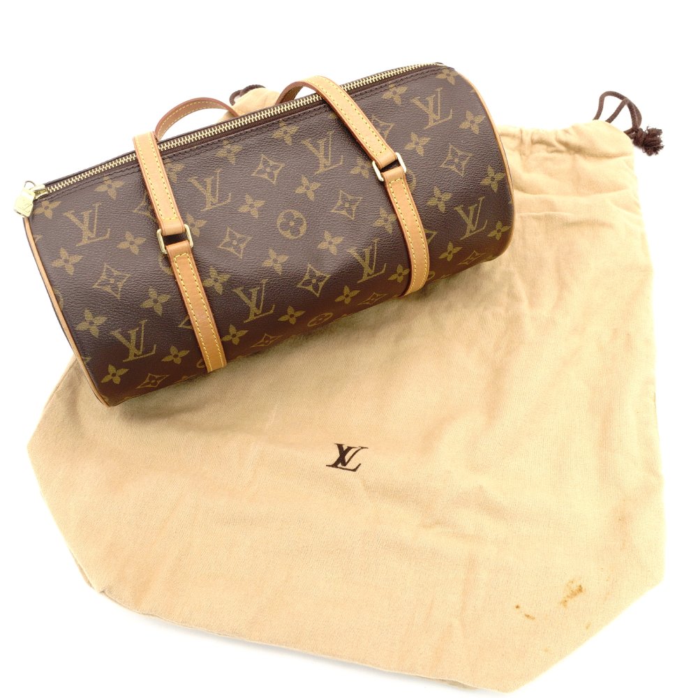 LOUIS VUITTON Papillon 30 Monogram Canvas Handbag PVC Leather Brown Shoulder 7-8-328