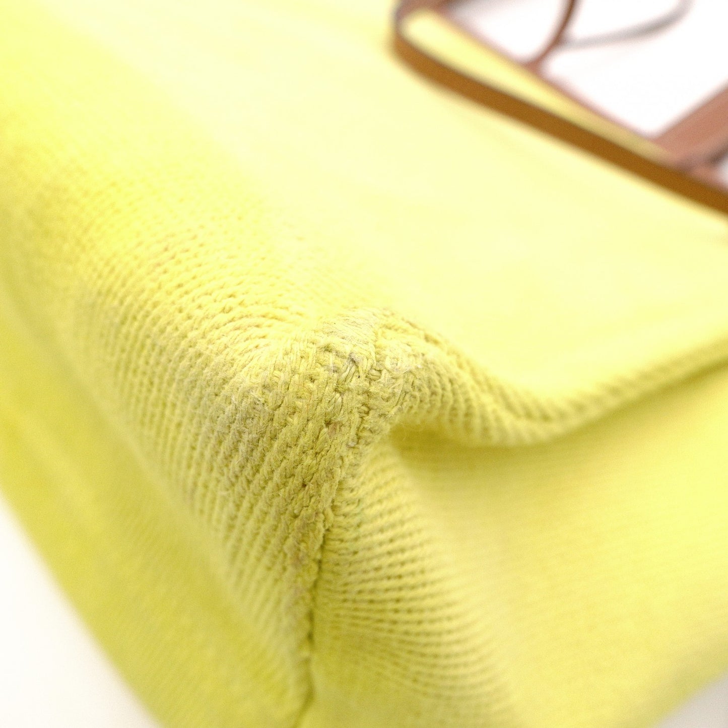 LOEWE Cushion Tote Small Tote Bag, Canvas/Leather, Yellow/Brown, Women's