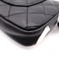 CHANEL Lambskin Cambon Line Shoulder Bag, Leather, Black with Silver Hardware