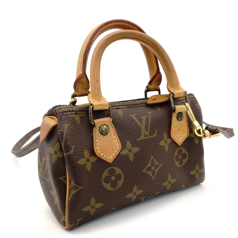 LOUIS VUITTON Mini Speedy Monogram Canvas M41534 PVC Leather Shoulder Crossbody Brown 7-10-322