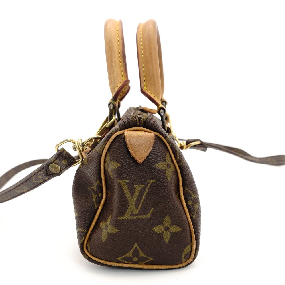 LOUIS VUITTON Mini Speedy Monogram Canvas M41534 PVC Leather Shoulder Crossbody Brown 7-10-322