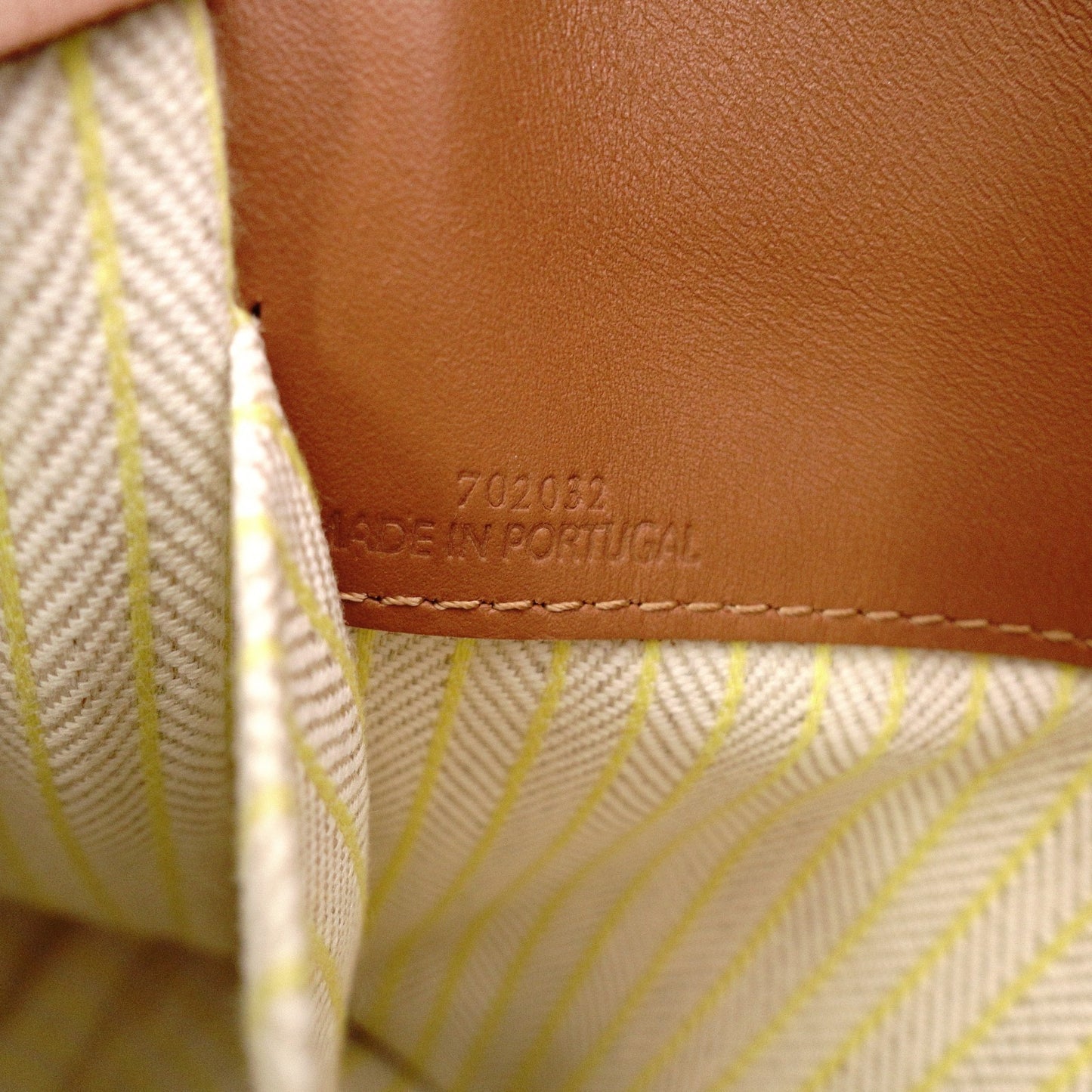 LOEWE Cushion Tote Small Tote Bag, Canvas/Leather, Yellow/Brown, Women's