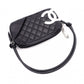 CHANEL Lambskin Cambon Line Shoulder Bag, Leather, Black with Silver Hardware