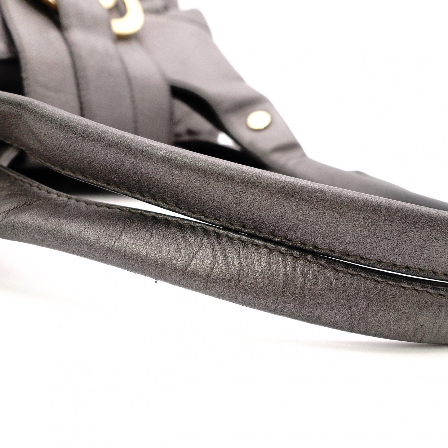 BVLGARI Chandra Tote Bag, Leather Shoulder Bag with Gold Hardware