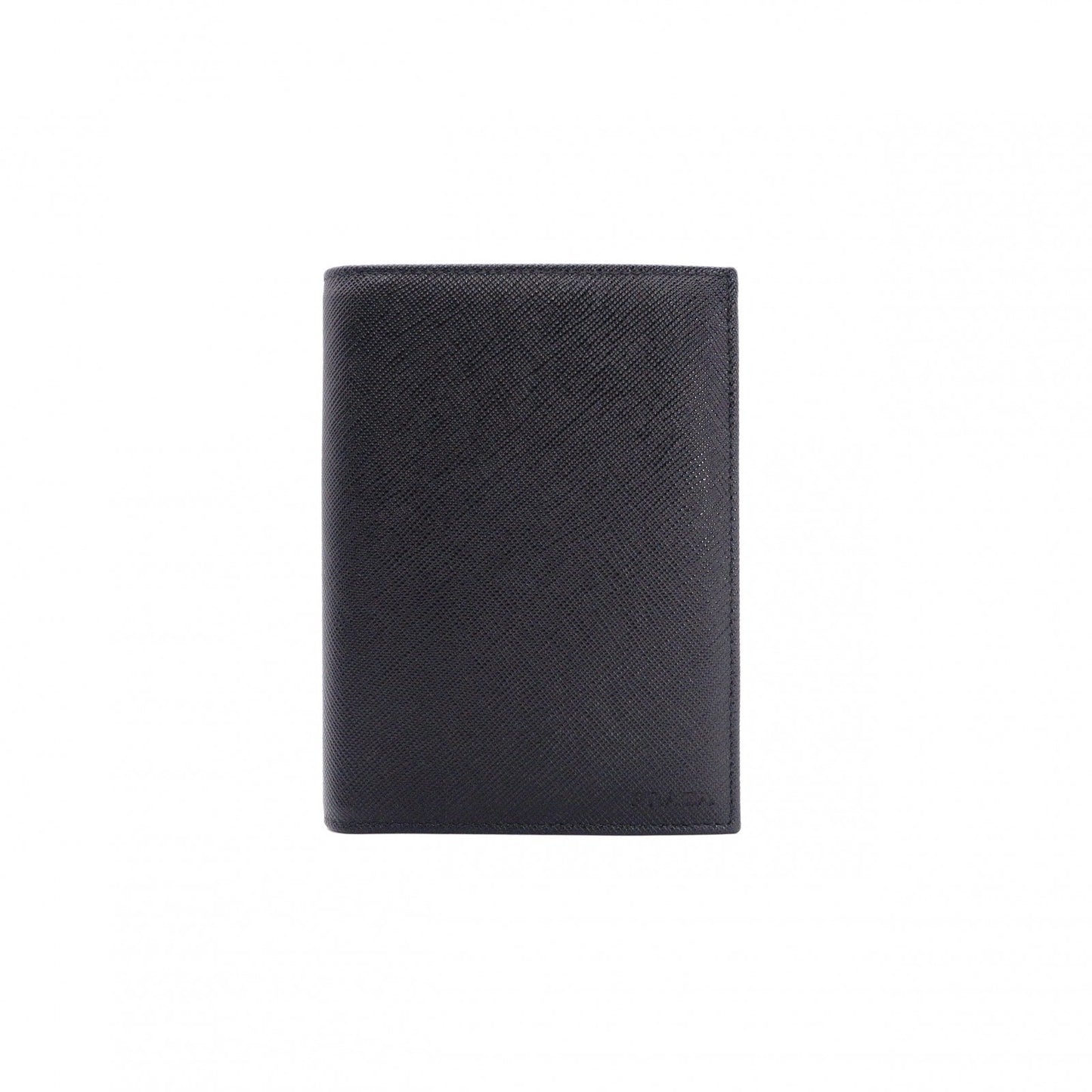 Unused, with box: PRADA Saffiano Leather Passport Case, Black, Men's
