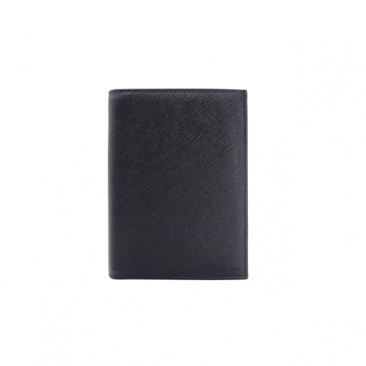 Unused, with box: PRADA Saffiano Leather Passport Case, Black, Men's