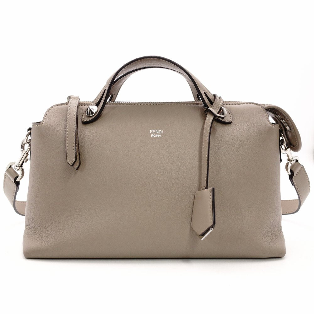 FENDI By the Way Handbag Leather Beige 2-Way