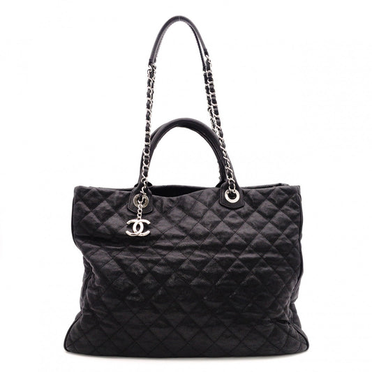 CHANEL Caviar Skin Chain Tote Bag Urban Companion 2-Way Shoulder Bag Leather Black Women's