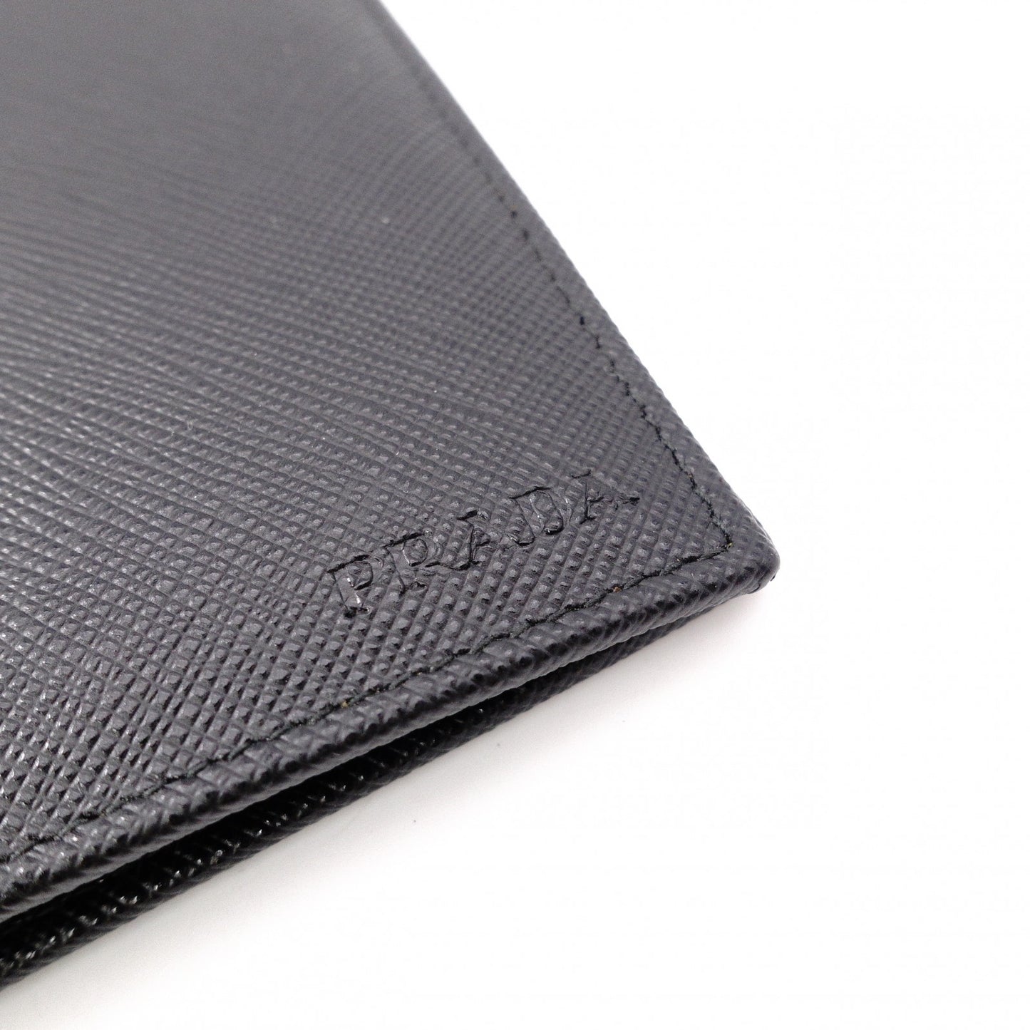Unused, with box: PRADA Saffiano Leather Passport Case, Black, Men's